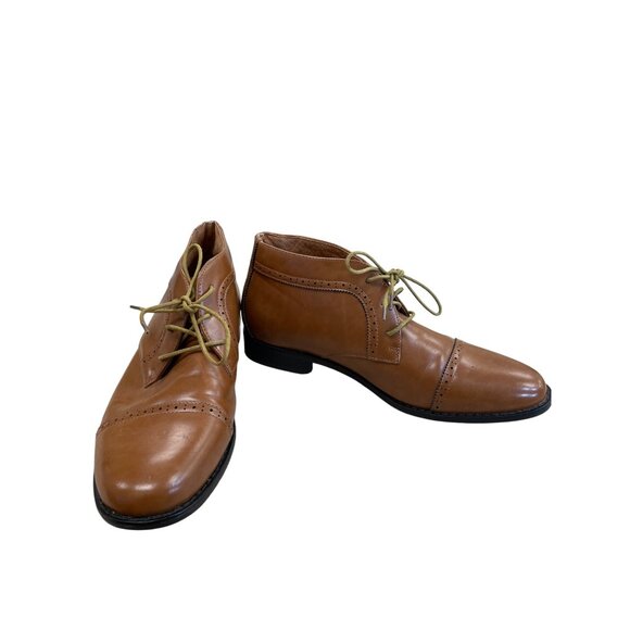 Nunn Bush Mens Brown Leather Wingtip Oxford Ankle Boots Size 9.5M SKU 8485 - Picture 1 of 14